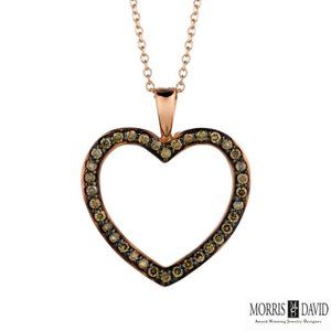 0.33 Carat Champagne Diamond Heart Necklace